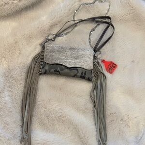 Holy Cow Couture Camo Leather with Gray Hair On Hide - Sassy Classy Cowgirl